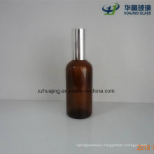 100ml Empty Cosmetic Glass Facial Oil Bottles with Silver Pump Spray